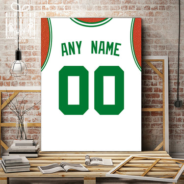 Boston Jersey Custom Canvas Print Wall Art for Boy Girl Men Women Basketball Personalized Canvas Art